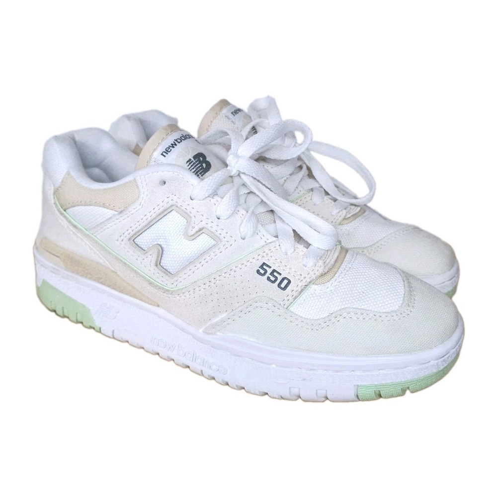 NEW BALANCE 550 Sneakers Shoes Turtledove Sandstone Green Aura Women's Size‎ 8 B